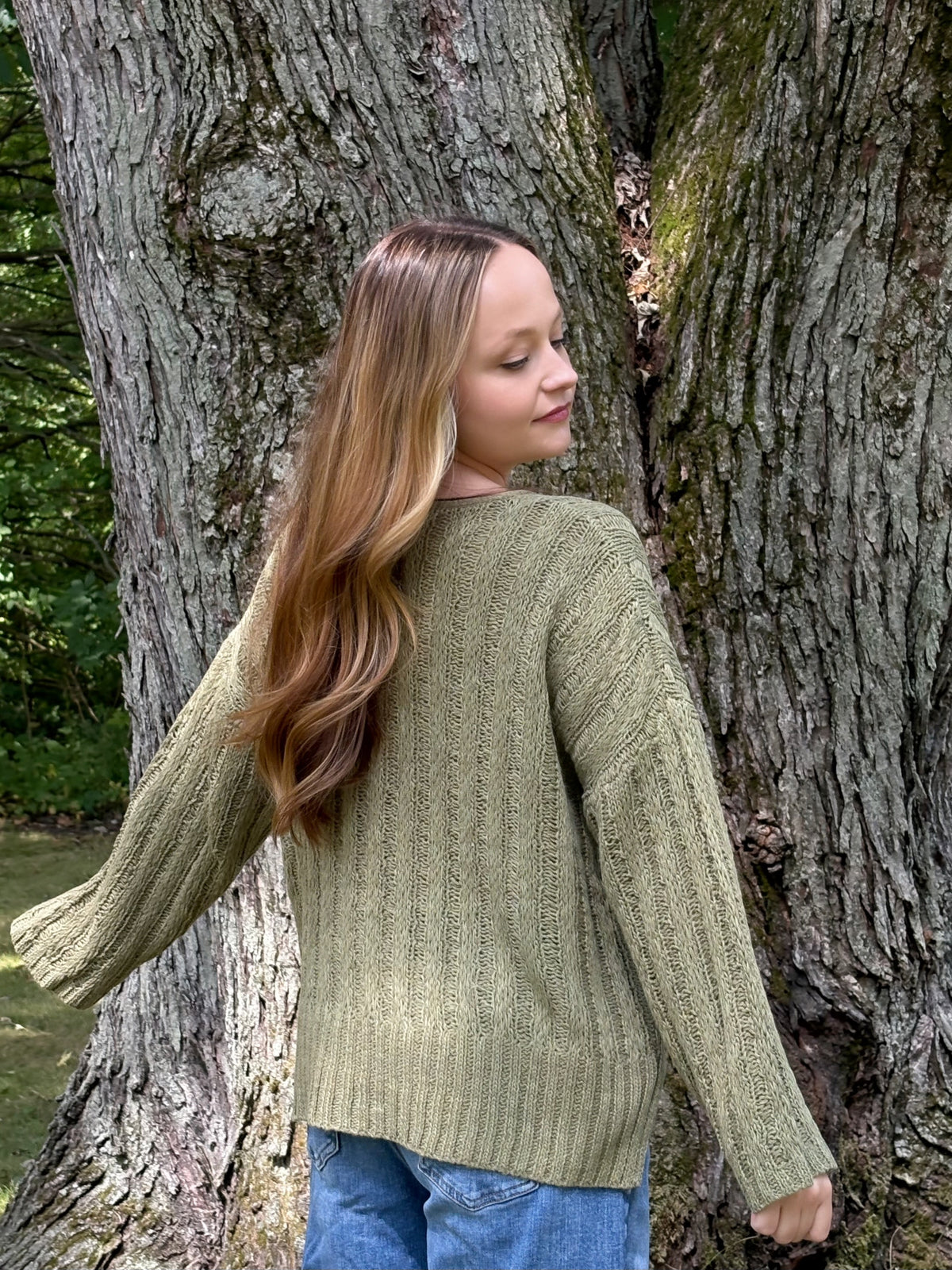 Olive Pocket Sweater