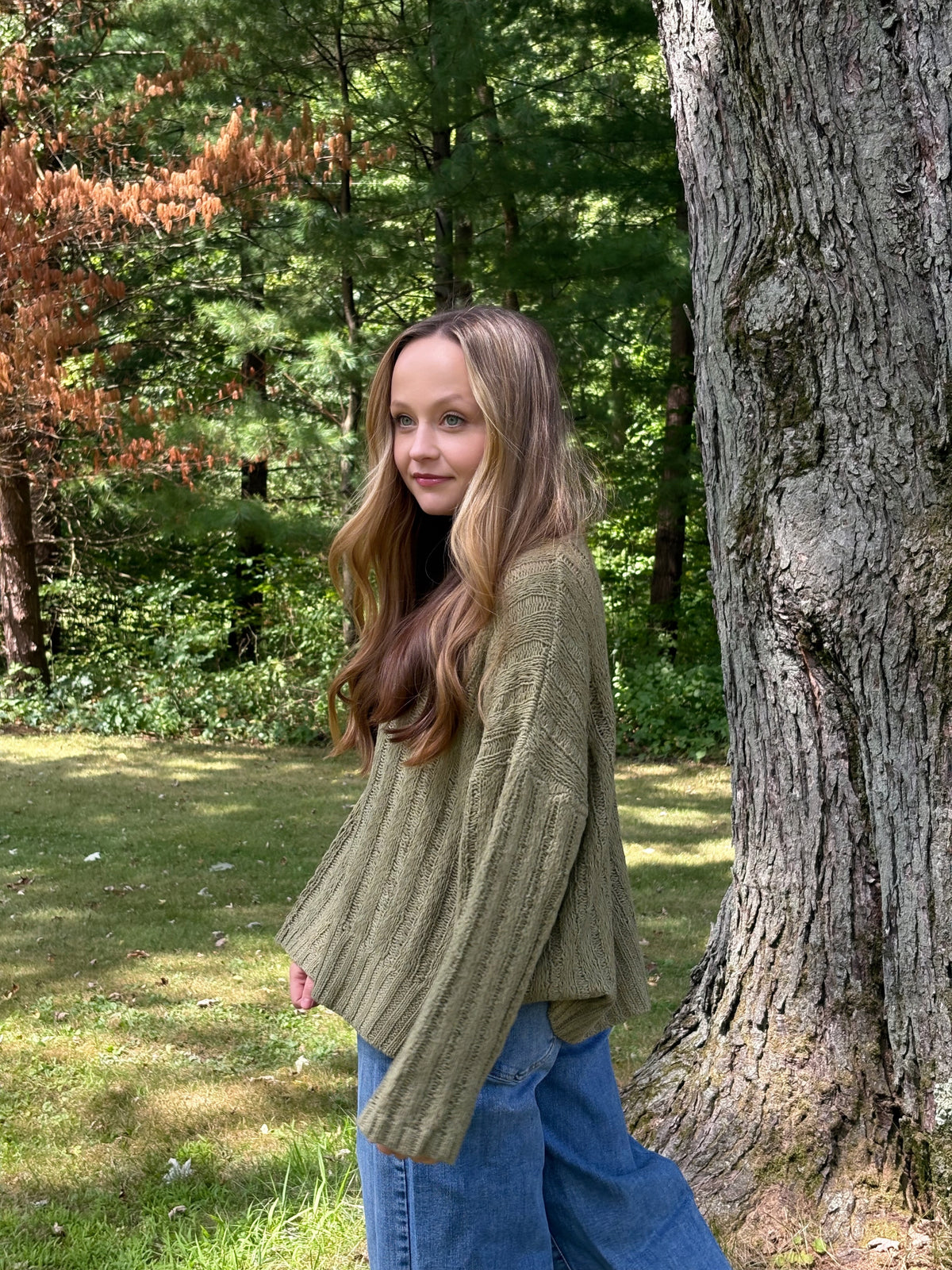 Olive Pocket Sweater