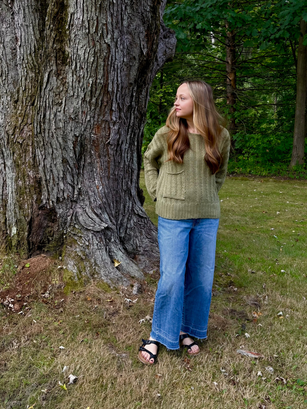 Olive Pocket Sweater