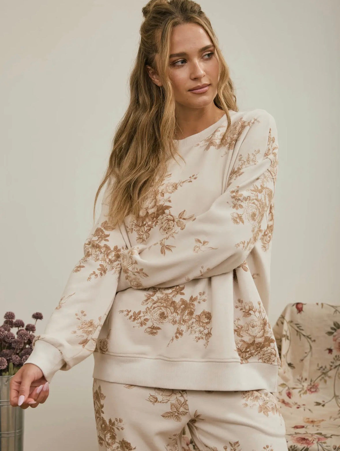 Floral Crewneck Sweatshirt
