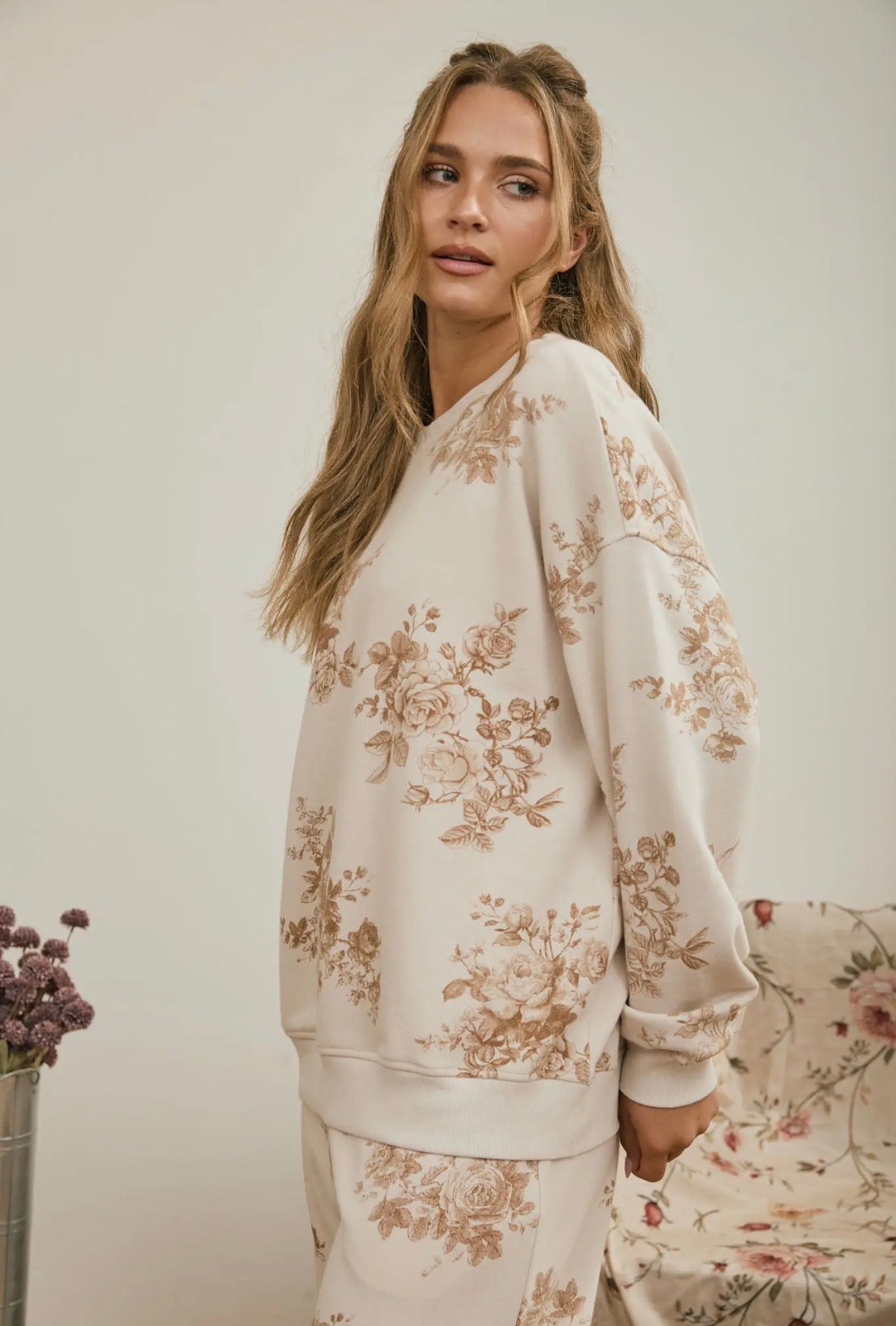Floral Crewneck Sweatshirt