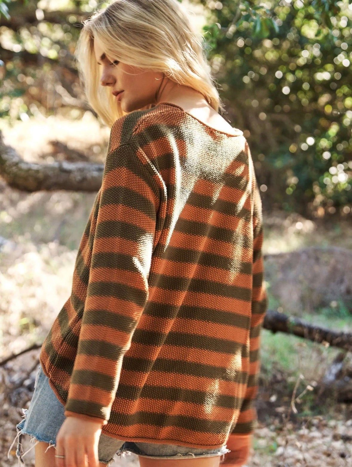 Rust Striped Sweater