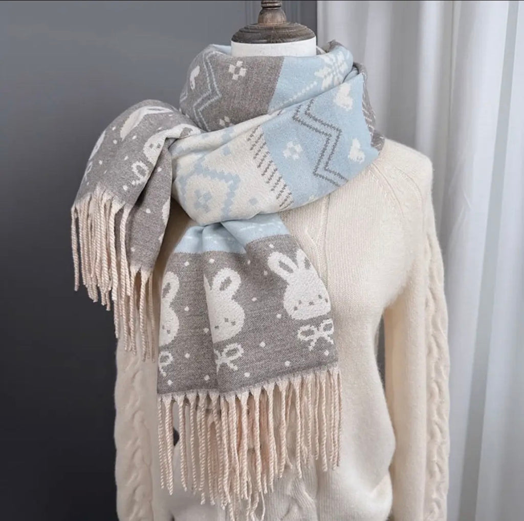 Fringed Bunny Scarf