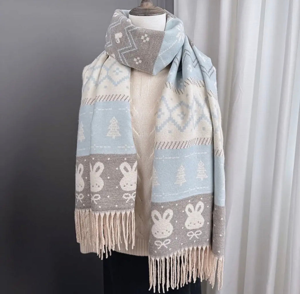 Fringed Bunny Scarf