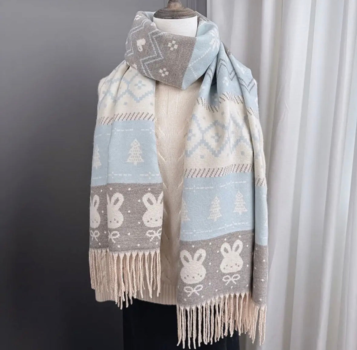 Fringed Bunny Scarf