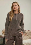 Brown Henley Sweater