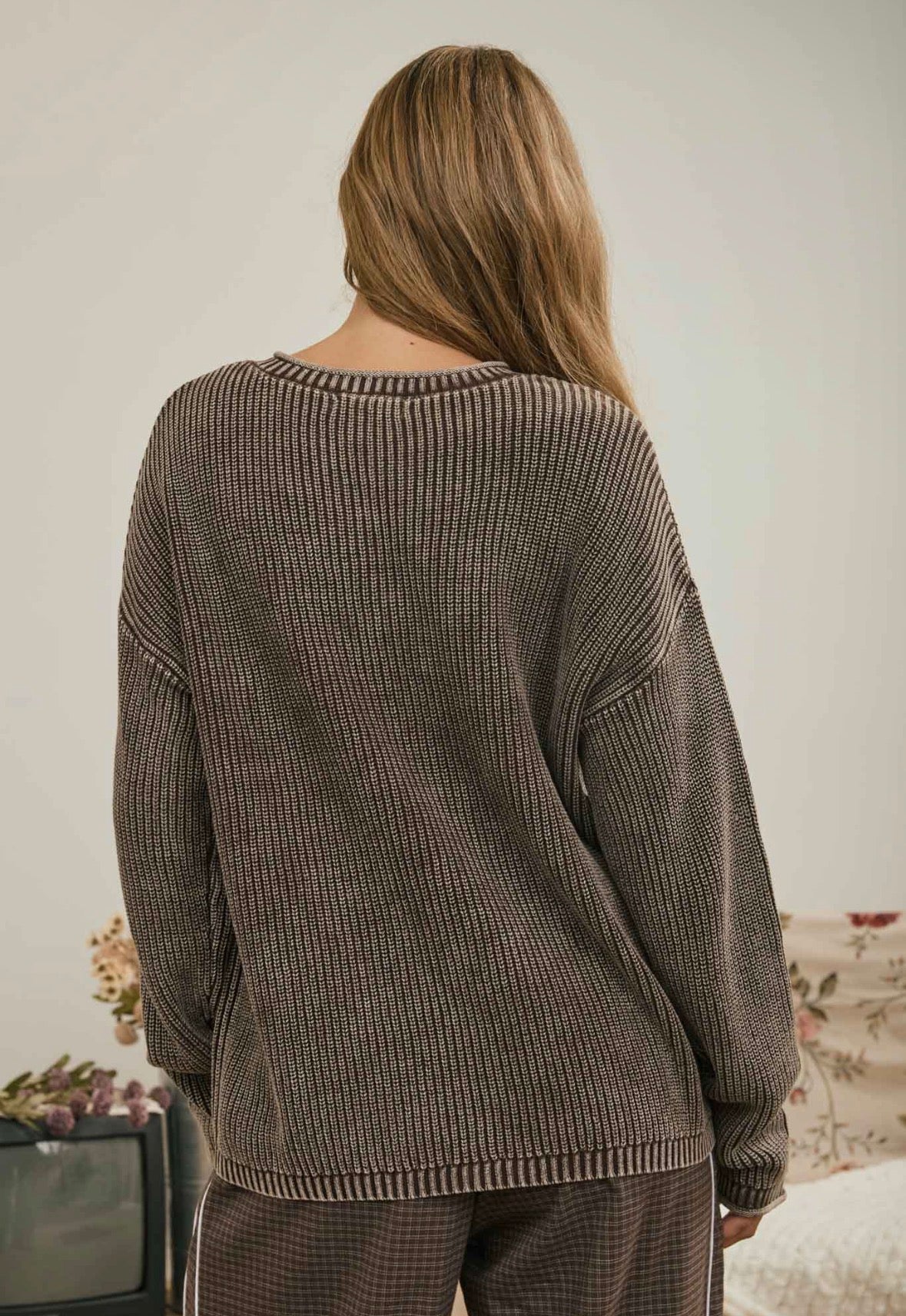 Brown Henley Sweater