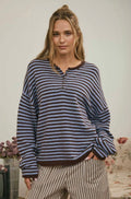 Brown and Blue Stripe Sweater