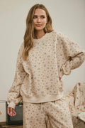 Beige Floral Sweatshirt