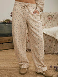 Beige Floral Sweatpants