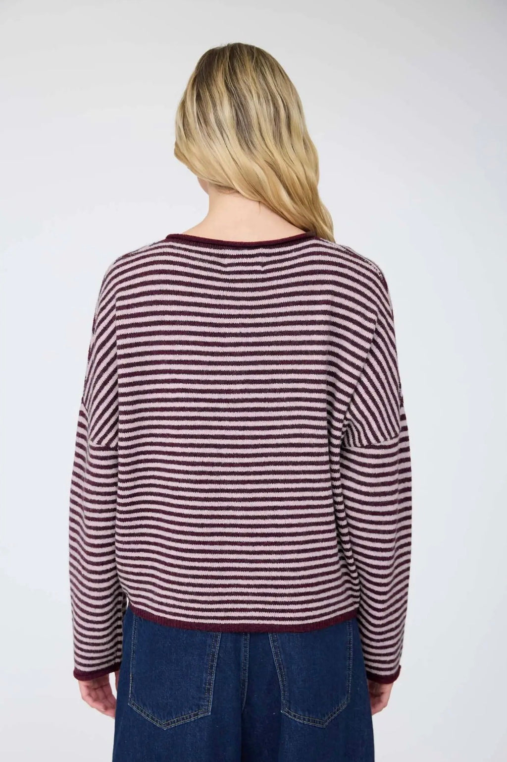 Burgundy Striped Cardigan