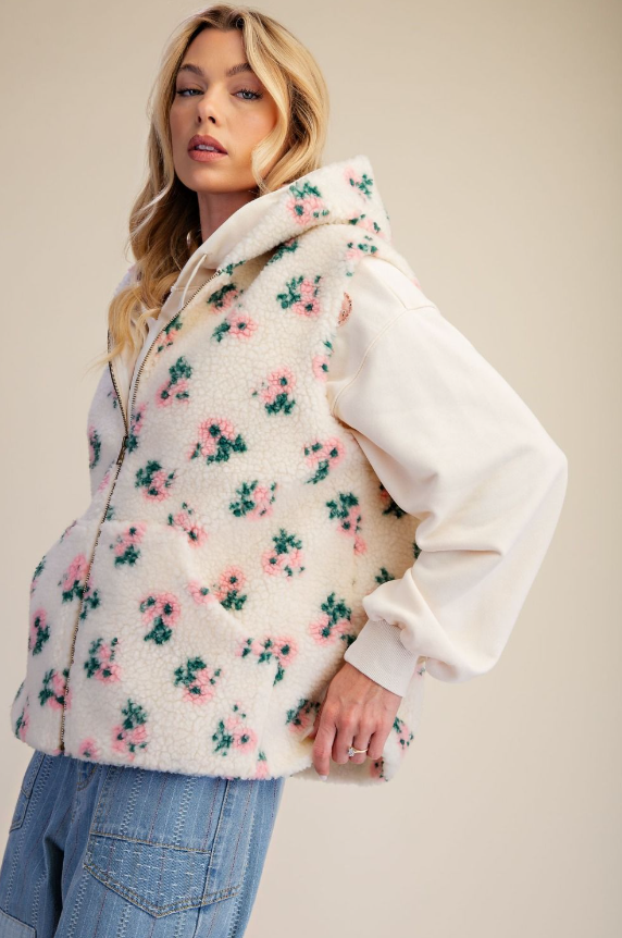 Hooded Floral Vest