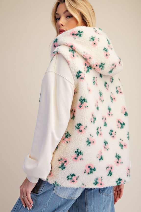 Hooded Floral Vest