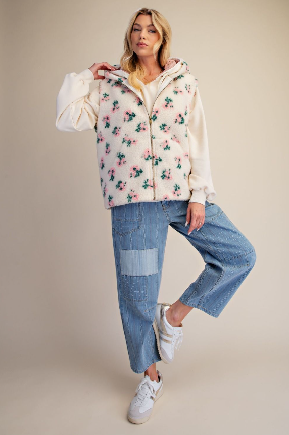Hooded Floral Vest