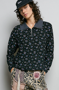 Floral Quarter Zip Top