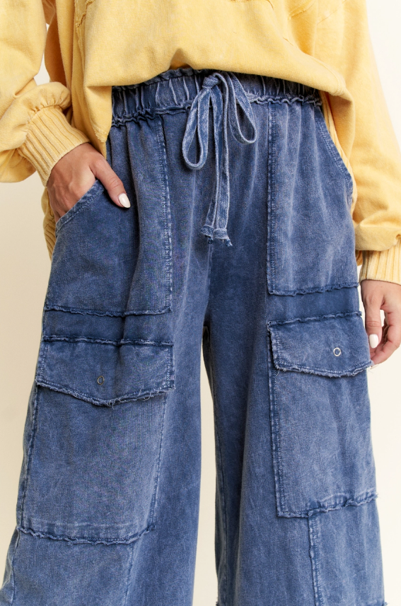 Navy Mineral Wash Pant