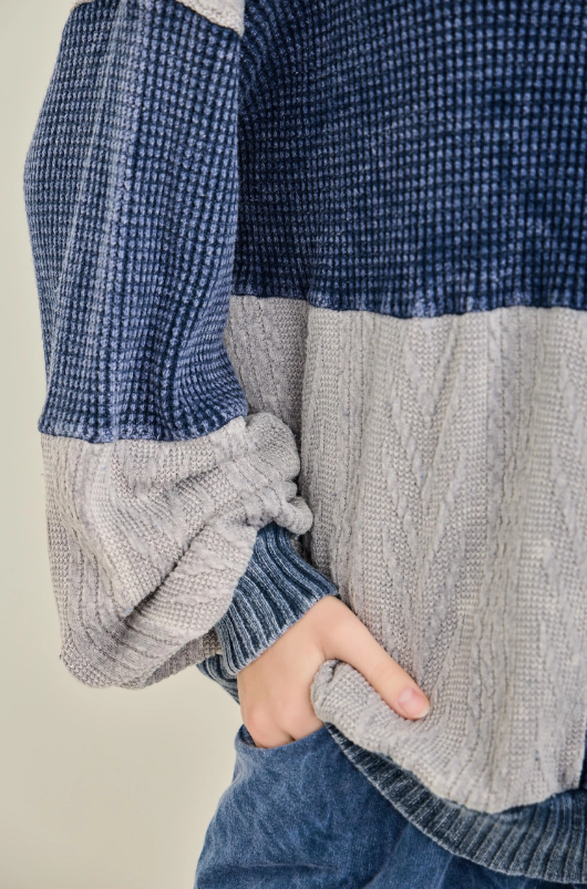 Navy Patch Top